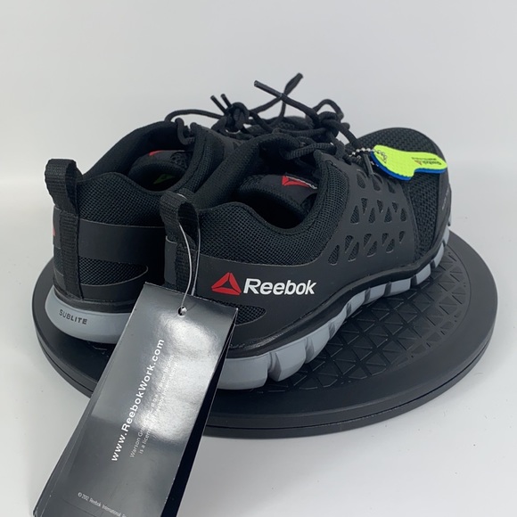 Reebok Sublite Cushion Alloy Toe Work Shoes Black/Gray RB4041 Men's Size 6.5 - Picture 5 of 15